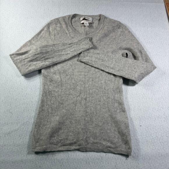 Ellen Tracy 100% Cashmere Medium Long Sleeve Taupe Cozy Crew Neck Sweater M - Picture 2 of 13